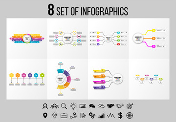 set of infographics elements design template vector image