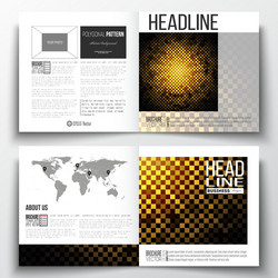 set of square design brochure template abstract vector image