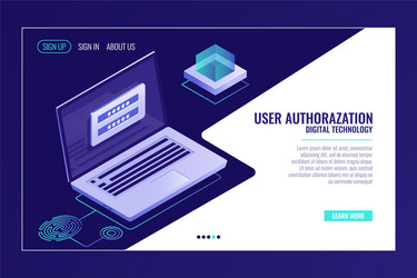User Login & Signup with Biometric Authentication vector image