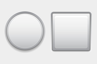 White Round & Square Buttons vector image