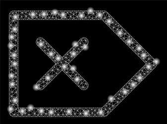 bright mesh wire frame cancel with flare spots vector image