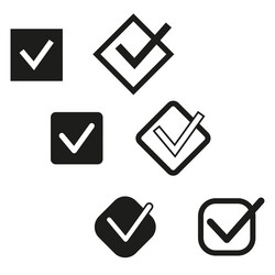 check marks in various styles black and white vector image