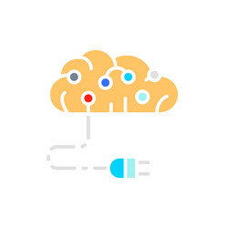 connected brain to circuit board artificial vector image