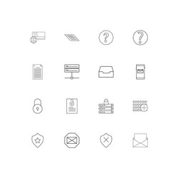 cyber security simple linear icons set outlined vector image