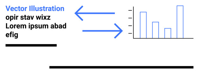 data visualization with arrows highlighting bar vector image