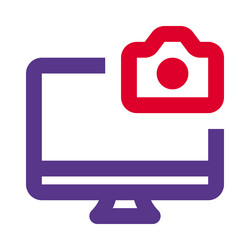desktop equipped with a built-in camera vector image