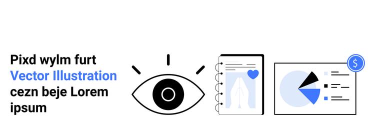 eye focus overlay with data charts and document vector image