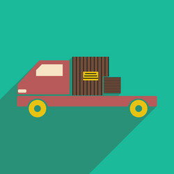 flat with shadow icon and mobile application car vector image