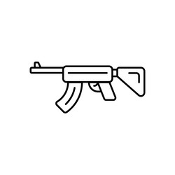 Machine gun linear icon on white background vector