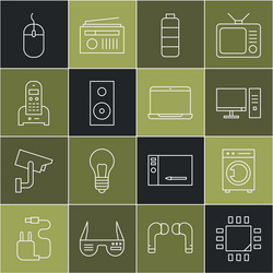 set line processor with microcircuits cpu washer vector image