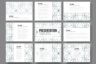 set of 9 templates for presentation slides modern vector image