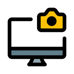 desktop equipped with a built-in camera vector image