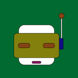 flat icon design collection toy robot face vector image