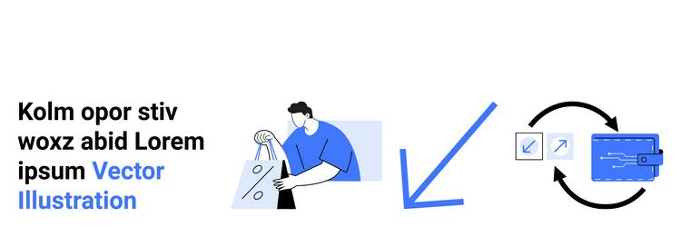 man working with compass abstract shapes large vector image