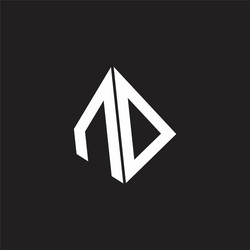 nd logo monogram with standout triangle shape vector image