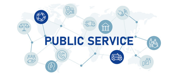 public service icon set with support vector image