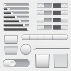 set of interface navigation buttons sliders vector image