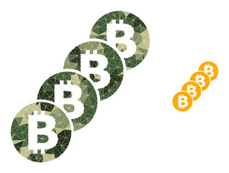 triangle mosaic bitcoin coin blockchain icon vector image
