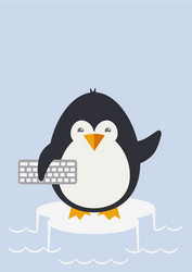 Cute Penguin with Keyboard vector image