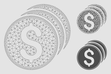 dollar coins mesh network model vector image