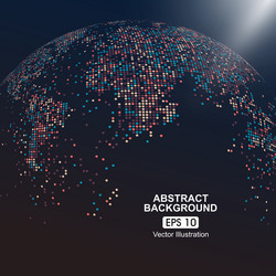 dots colorful three-dimensional map of the world vector image
