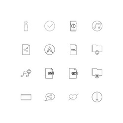 files and folders sign linear thin icons set vector image