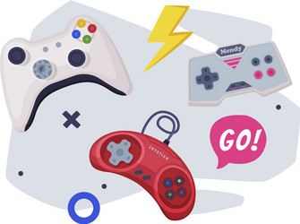 game joysticks modern and retro gamepads vector image
