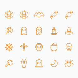 halloween icons for web and mobile vector image