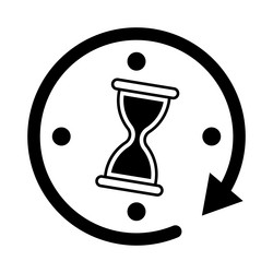 hourglass inside circular arrow clock icon vector image