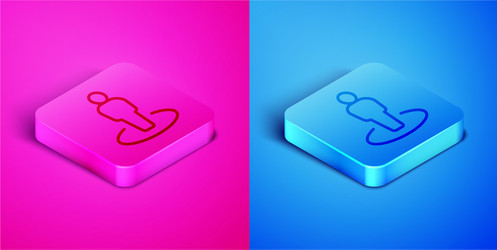 isometric line map marker with a silhouette vector image
