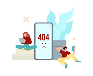 mobile app operating system warning 404 error vector image