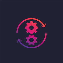 operations icon with cogwheels vector image