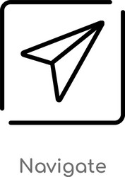 outline navigate icon isolated black simple line vector image