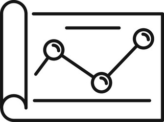 paper point graph icon outline style vector image