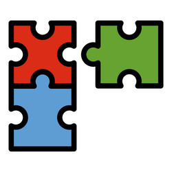 Puzzle development icon color outline vector