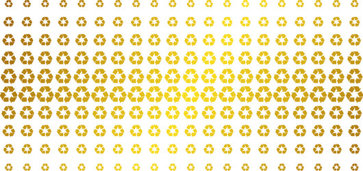 recycle arrows gold halftone array vector image