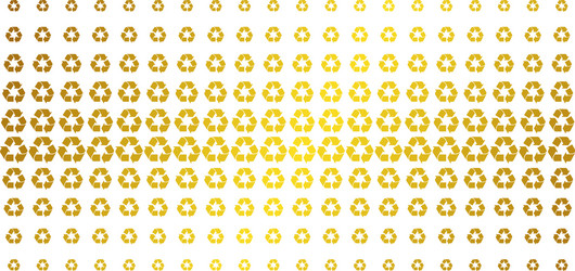 Recycle arrows gold halftone array vector