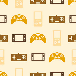 seamless background with game consoles vector image