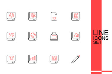 set line pencil with eraser user manual vector image