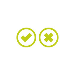 set of check mark icons green rounded tick vector image