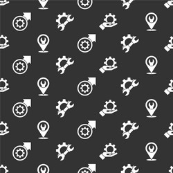 set settings in hand location with wrench vector image