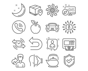 Set undo atm and parcel tracking icons versatile vector