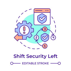 shift security left multi color concept icon vector image