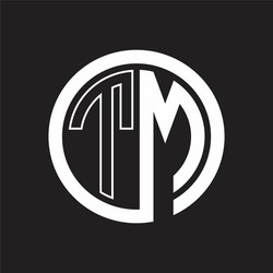 TM Monogram Circle Negative Space vector image