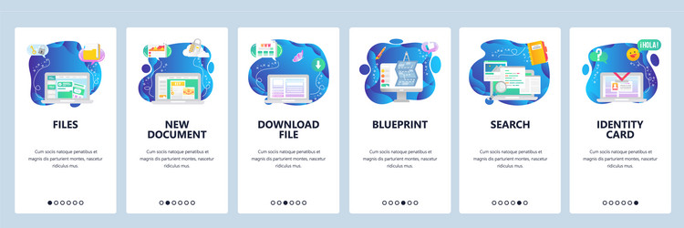 website and mobile app onboarding screens vector