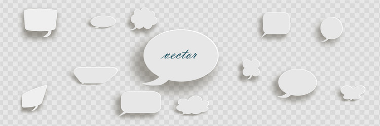 White Rounded Buttons & Squares vector image