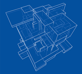 wireframe boxes sketch style vector image