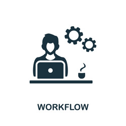 workflow icon monochrome sign from project vector