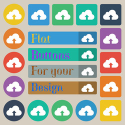 backup icon sign set of twenty colored flat round vector image