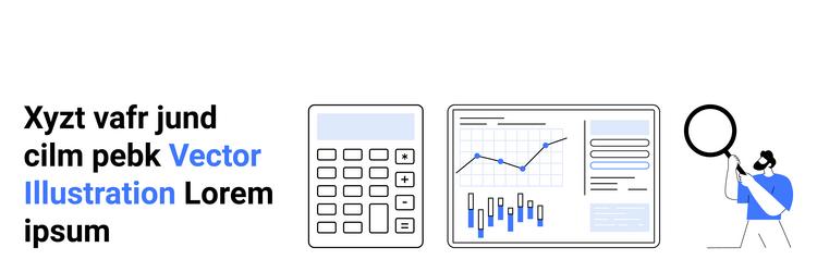 business analysis concept with calculator graphs vector image